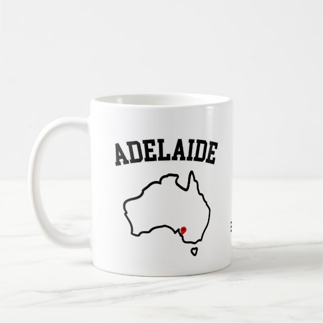 Taza De Café Mapa de la ciudad de Adelaida año personalizado (Izquierda)