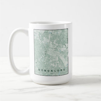 Taza De Café Mapa de la ciudad de Bangalore, India, diseño mini