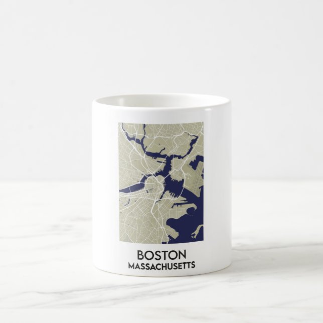 Taza De Café Mapa de la ciudad de Boston (Centro)