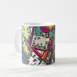 Taza De Café Mapa de la ciudad de Budapest, Hungría el