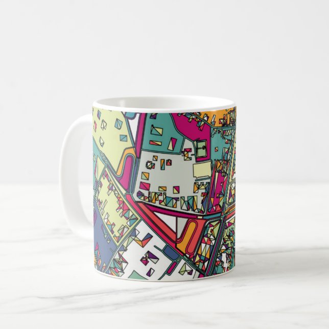 Taza De Café Mapa de la ciudad de Budapest, Hungría el | (Anverso izquierdo)