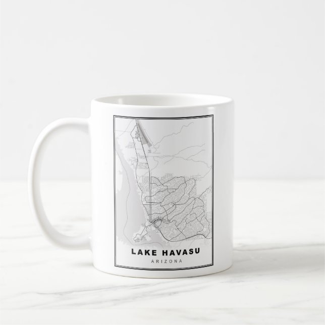 Taza De Café Mapa de la ciudad de Lake Havasu (Izquierda)