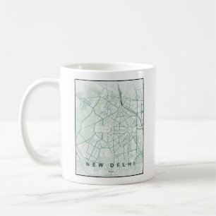Taza De Café Mapa de la ciudad de Nueva Delhi India Diseño mini