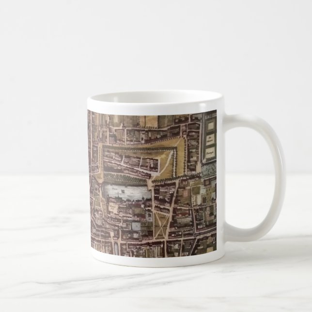 Taza De Café Mapa de la ciudad de Réplica de La Haya 1649 (Derecha)