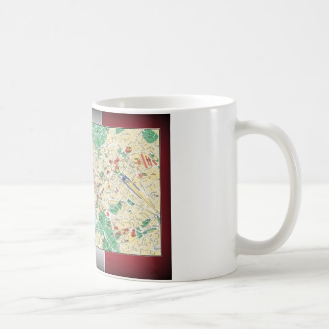 Taza De Café Mapa de la ciudad de Roma (Derecha)