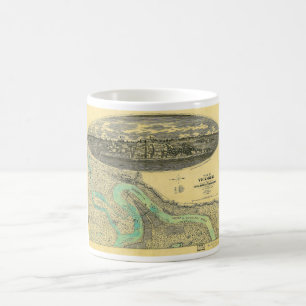 Taza De Café Mapa de la era de la guerra civil de Vicksburg