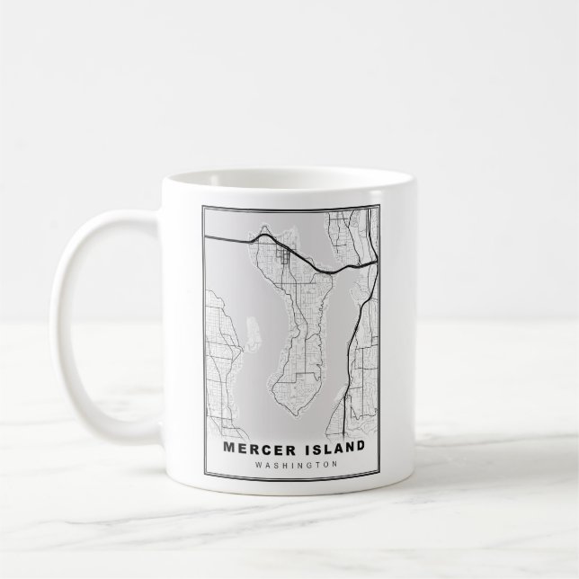 Taza De Café Mapa de la isla Mercer (Izquierda)