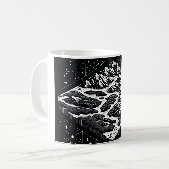 Taza De Café Mapa de la montaña mágica (Anverso izquierdo)