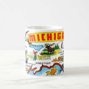 Taza De Café Mapa de la Península Superior de Michigan
