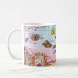 Taza De Café Mapa de las hermosas islas hawaianas