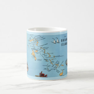 Taza De Café Mapa de las Islas Bahamas
