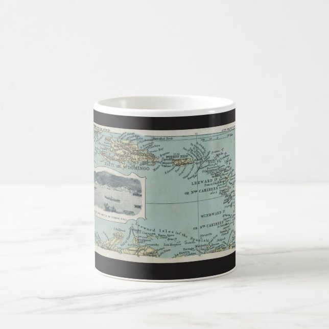Taza De Café Mapa de las Islas del Caribe (Centro)