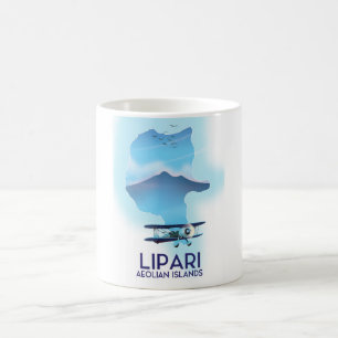 Taza De Café Mapa de las Islas Eolias Lipari