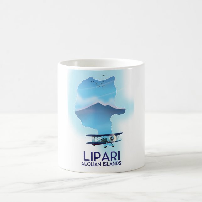 Taza De Café Mapa de las Islas Eolias Lipari (Centro)