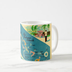 Taza De Café Mapa de las Islas Vintage de Bahamas
