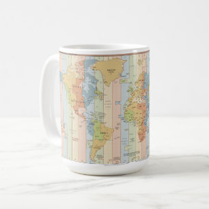 Taza De Café Mapa de las zonas horarias del mundo