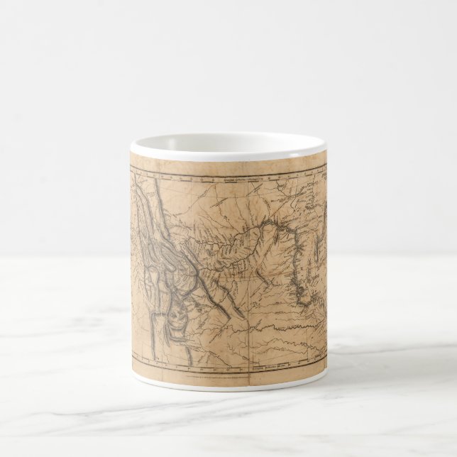 Taza De Café Mapa de Lewis y de Clark a través de América (Centro)