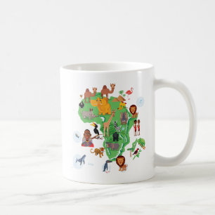 Taza De Café Mapa de los animales de África