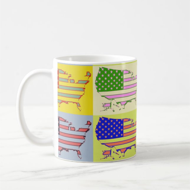 Taza De Café Mapa de los E.E.U.U. - estallido (Izquierda)