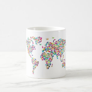 Taza De Café Mapa de los gatos del mapa del mundo