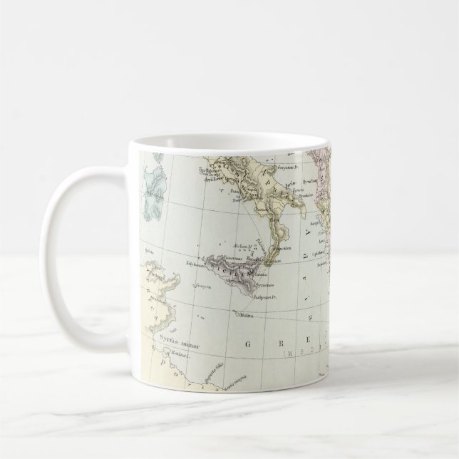 Taza De Café Mapa de los viajes del misionario de Paul del (Izquierda)