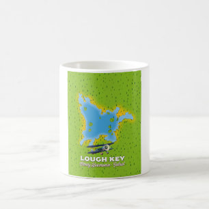 Taza De Café Mapa de Lough Key Condado Roscommon, Irlanda