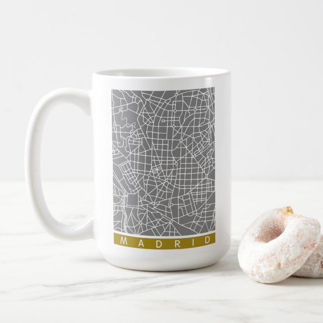Taza De Café mapa de Madrid (Con donut)