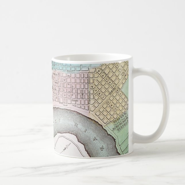 Taza De Café Mapa de New Orleans, 1837 (Derecha)