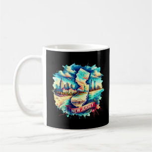 Taza De Café Mapa de Nueva Jersey vintage s - Estado de Retro