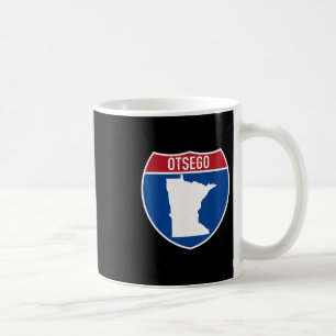 Taza De Café Mapa de Otsego Minnesota Señal de recuerdo de carr