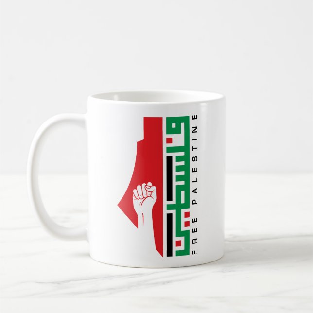 Taza De Café Mapa de Palestina Árabe Libre Palestina Resista Pa (Izquierda)