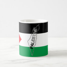Taza De Café Mapa de Palestina Libre con bandera palestina