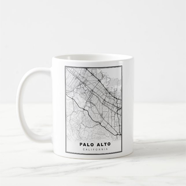 Taza De Café Mapa de Palo Alto (Izquierda)