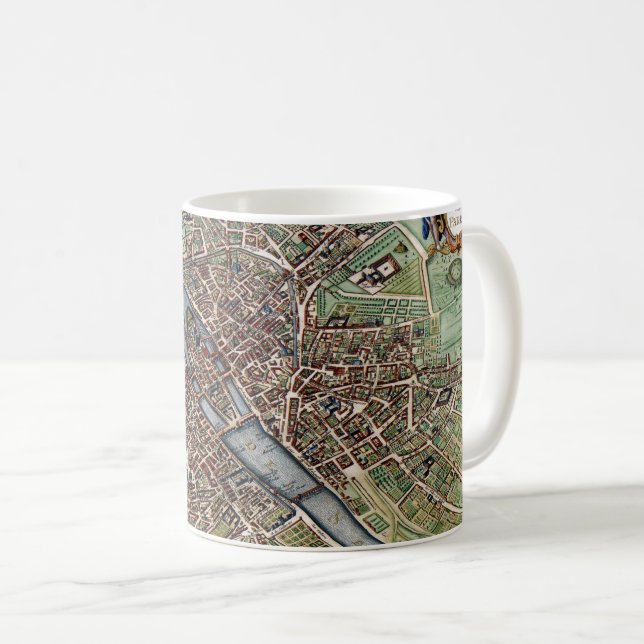 Taza De Café Mapa de París antiguo (Anverso derecho)