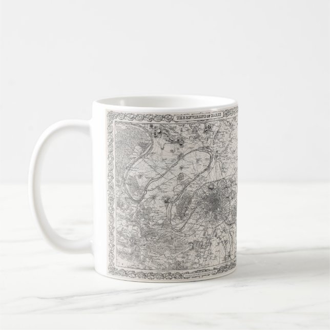 Taza De Café Mapa de París capital de Francia (Izquierda)