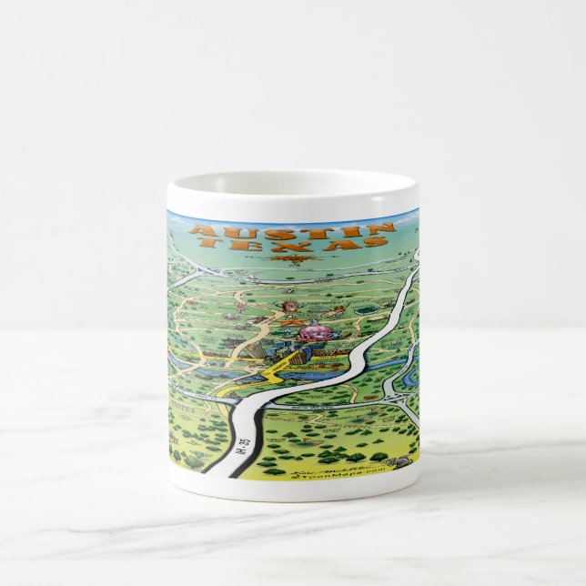 Taza De Café Mapa de Personalizados de Austin Texas (Centro)