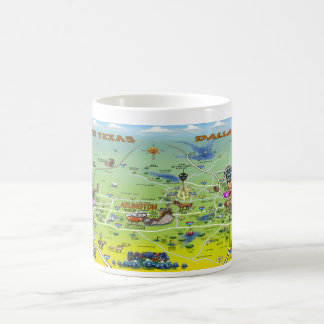Taza De Café Mapa de Personalizados de Dallas Fort Worth