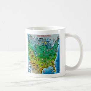 Taza De Café Mapa de Personalizados de EE.UU.