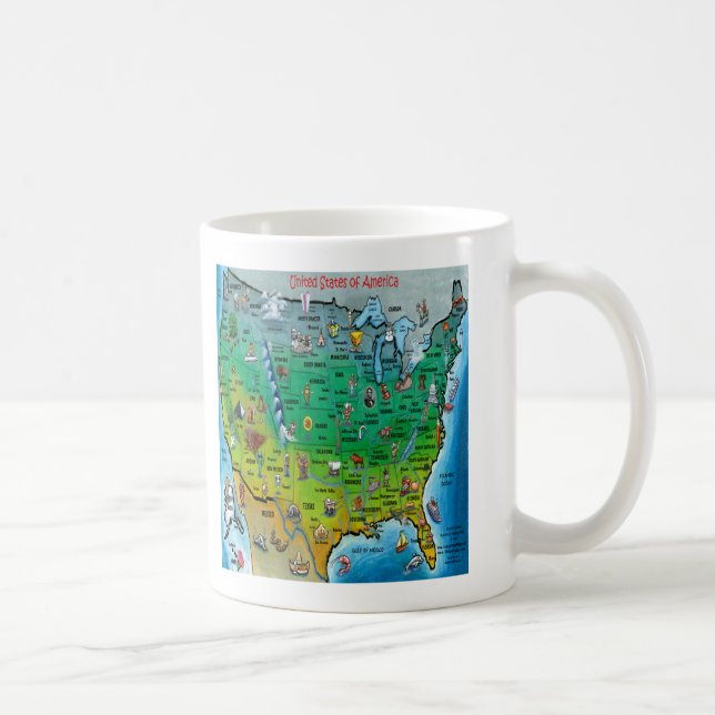 Taza De Café Mapa de Personalizados de EE.UU. (Derecha)