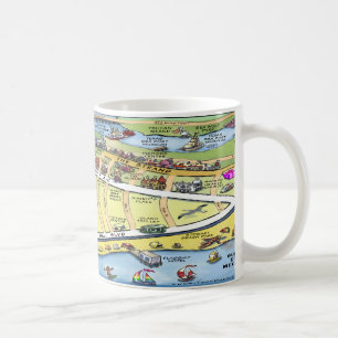 Taza De Café Mapa de Personalizados de Galveston Texas