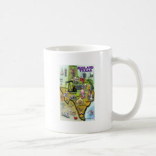 Taza De Café Mapa de Personalizados de Midland Texas
