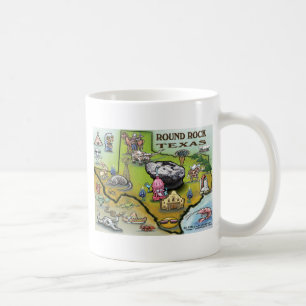 Taza De Café Mapa de Personalizados de Round Rock Texas
