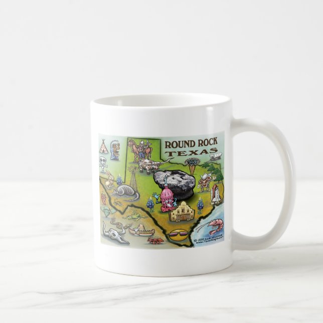 Taza De Café Mapa de Personalizados de Round Rock Texas (Derecha)