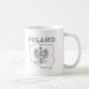 Taza De Café Mapa de Polonia con águila