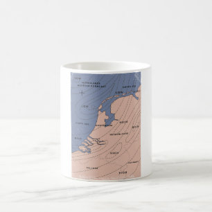 Taza De Café mapa de pronóstico del tiempo de Países Bajos
