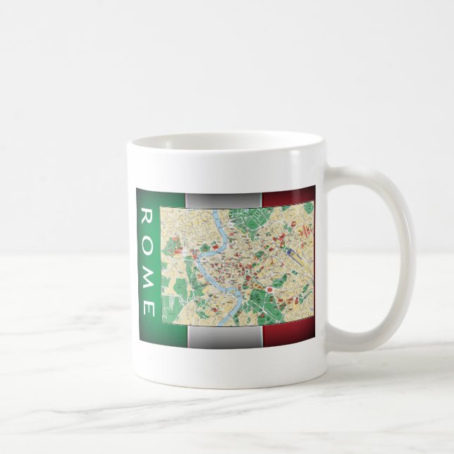 Taza De Café Mapa de Roma (Derecha)