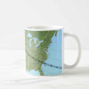 Taza De Café Mapa de rutas de eclipse solar total 2017