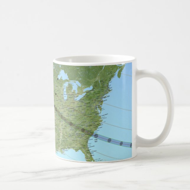 Taza De Café Mapa de rutas de eclipse solar total 2017 (Derecha)