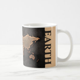 Taza De Café Mapa de "Save Earth World" de cuero histórico mund