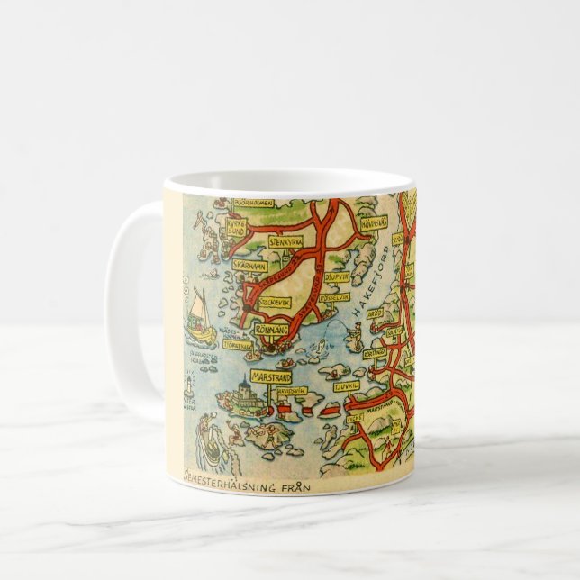 Taza De Café Mapa de Semesterhalsning Fran Sweden Mug (Anverso izquierdo)